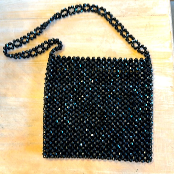 Vintage Handbags - Vintage Black Italian Beaded Bag  🇮🇹